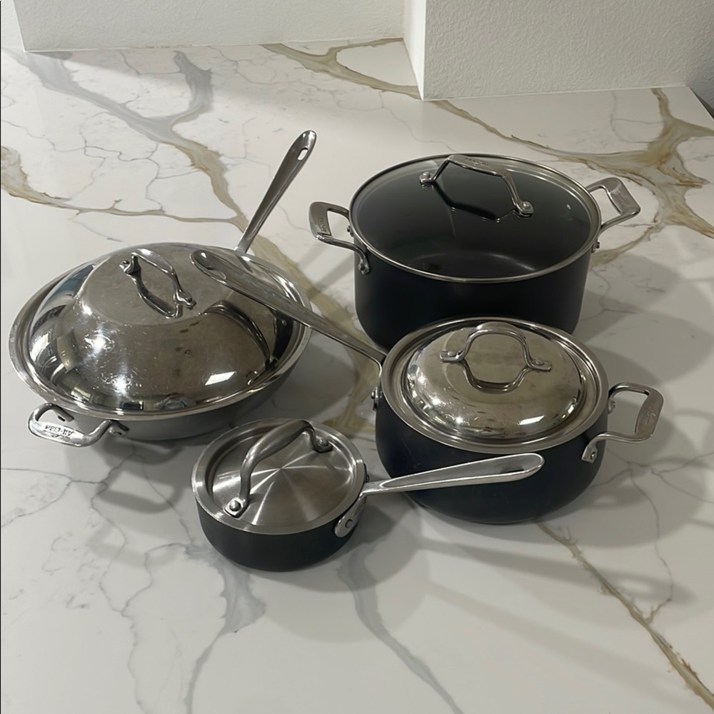 Stainless Steel Cookware Set - Black